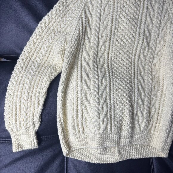 Vintage Rossan Knitwear Women's Cardigan Sweater White Cable Handknit Size XL - Picture 8 of 12